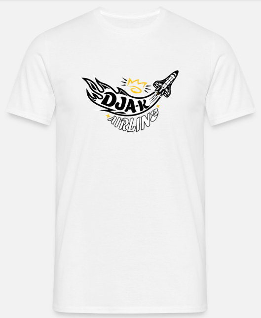 "DJA-K AIRLINE" TEE-SHIRT BLANC